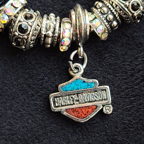 Harley Davidson sterling silver Swarovski crystal bracelet - Picture 2 of 5
